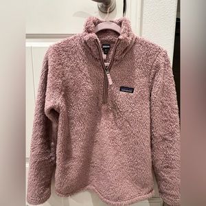 Patagonia Los Gatos Quarter Zip Fuzzy Fleece Pullover Antho Pink Women XS